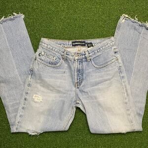 Vintage 90s Y2K Light Wash Express Jeans Low Rise Distressed Denim Sz 6